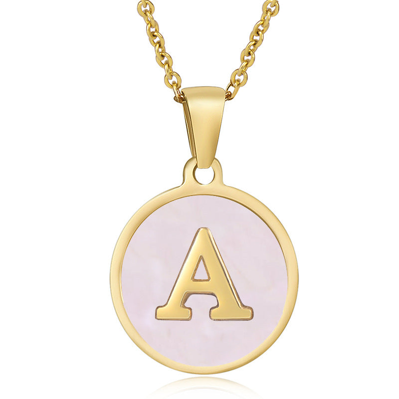 "Alpha Charm - Titanium Steel Letter Pendant Necklace"