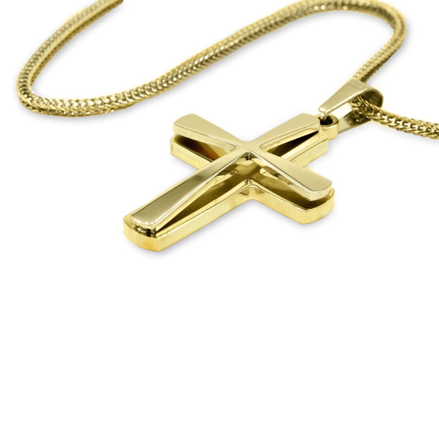 Double Layer Men's Cross Pendant