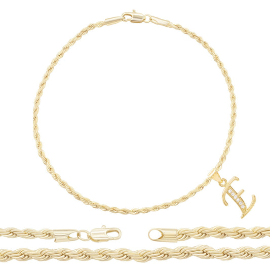 A-Z Initial Letter Pendant Anklet Set