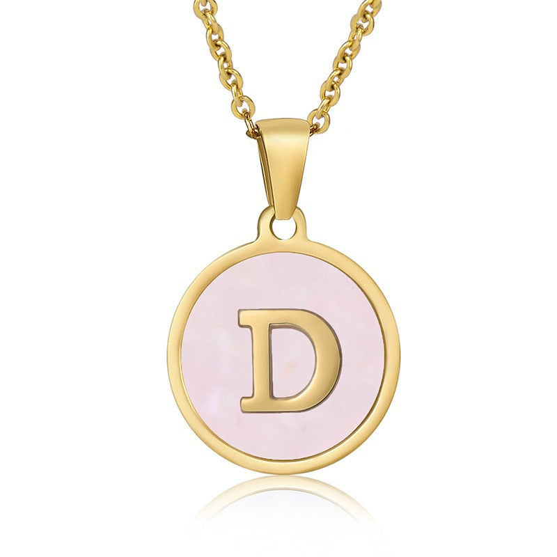 "Alpha Charm - Titanium Steel Letter Pendant Necklace"