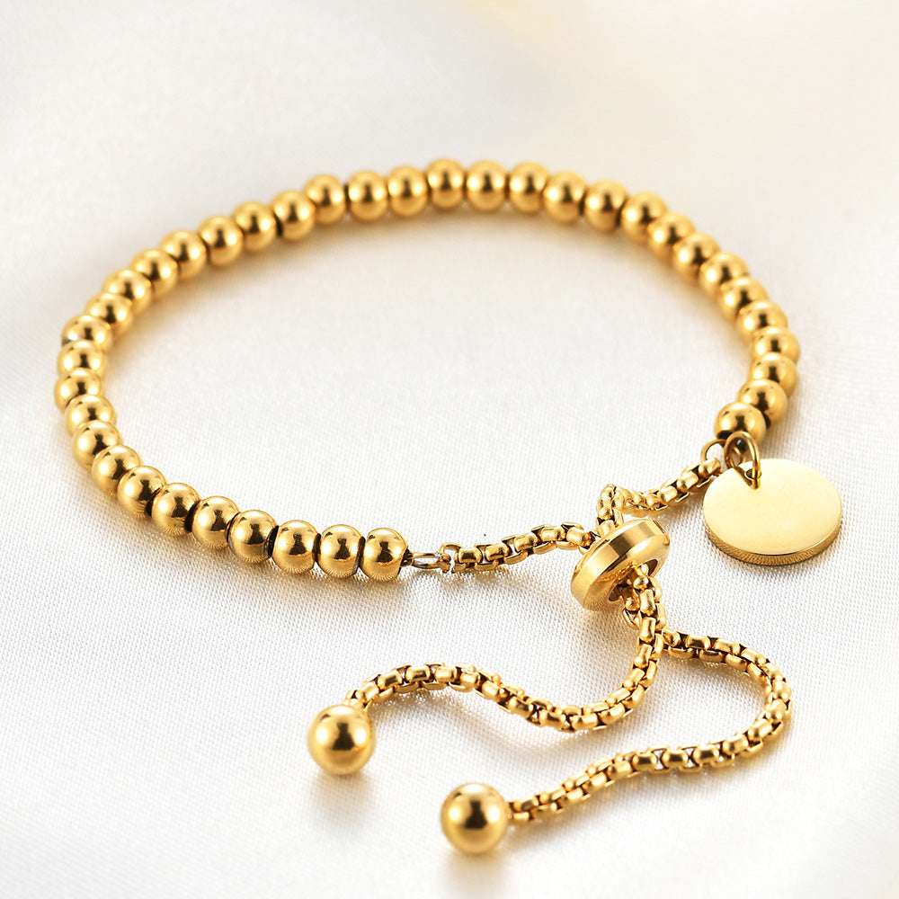 "Golden Elegance - 18k Gold Plated Titanium Adjustable Bracelet"