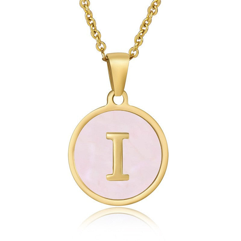 "Alpha Charm - Titanium Steel Letter Pendant Necklace"