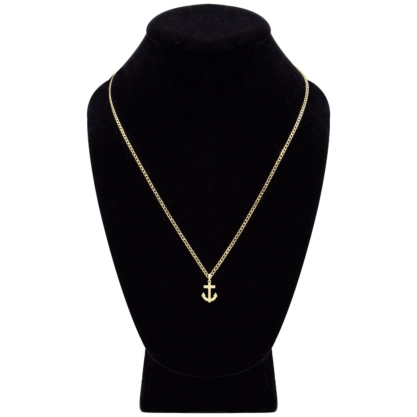 Anchor CZ 14K Gold Pendant & Necklace Set