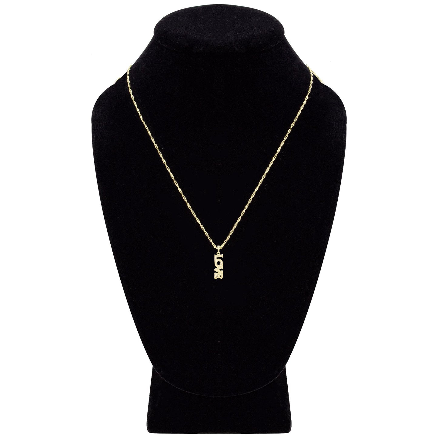 Love Pendant CZ 14 K Gold Necklace Set