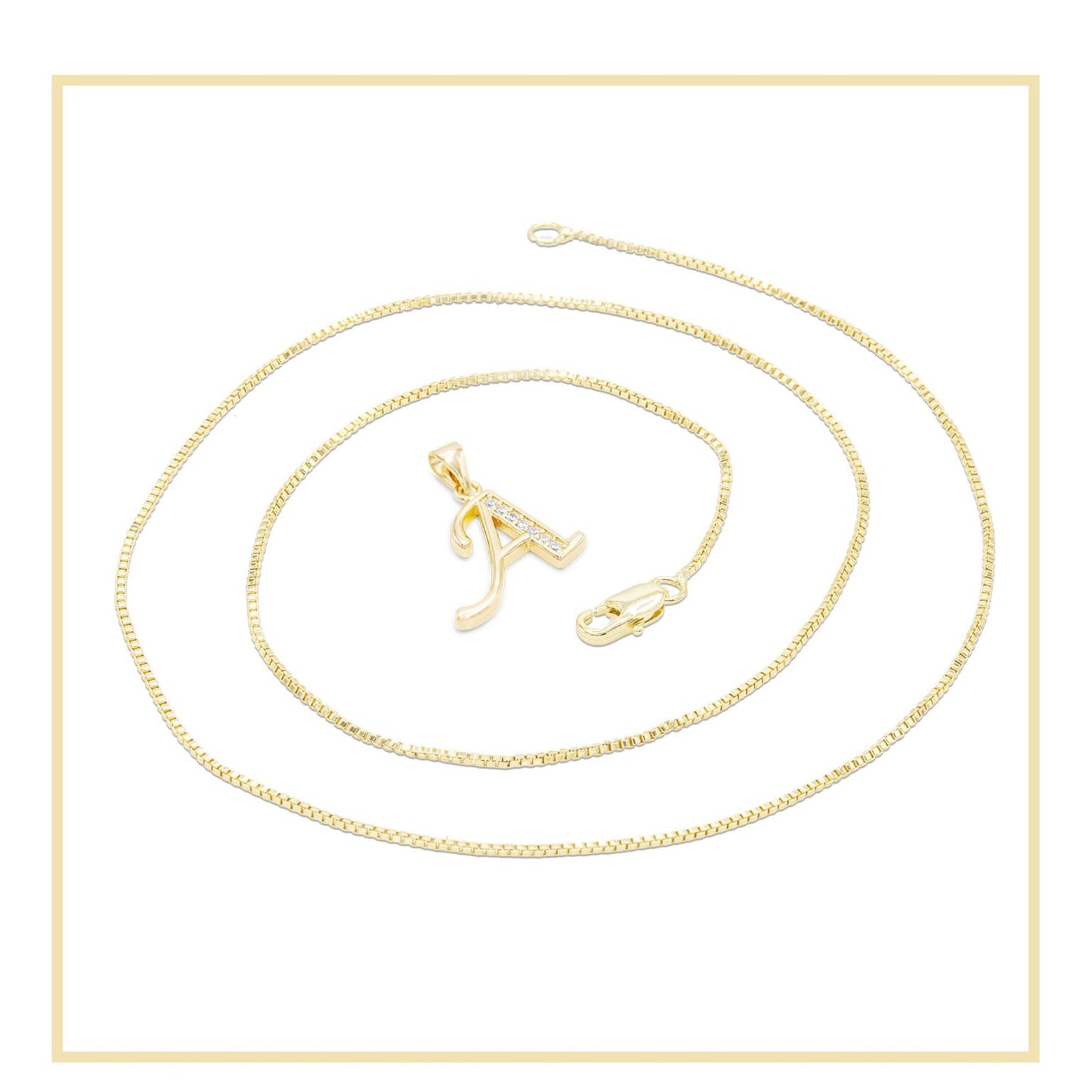 Alphabet Personalized 14K Gold Chain Set