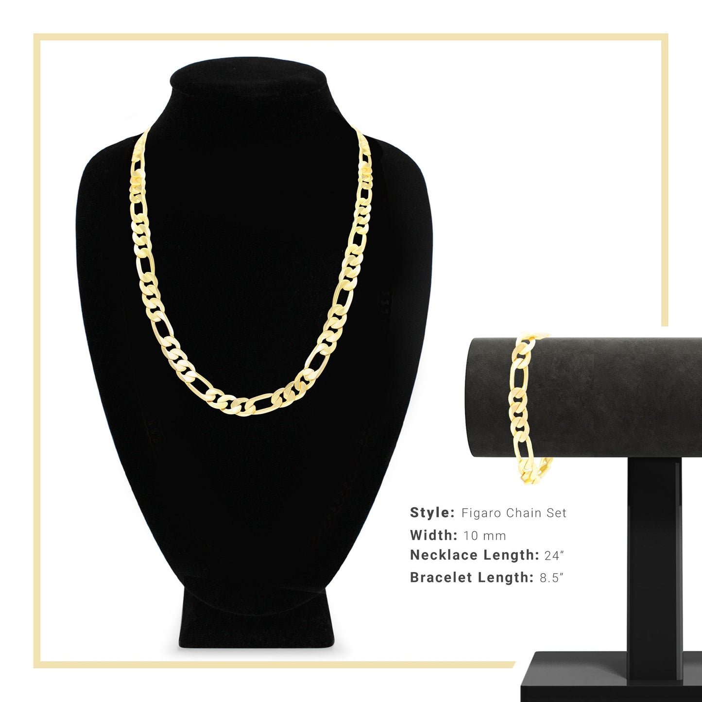 Figaro 14K Gold-Filled Necklace & Bracelet Set