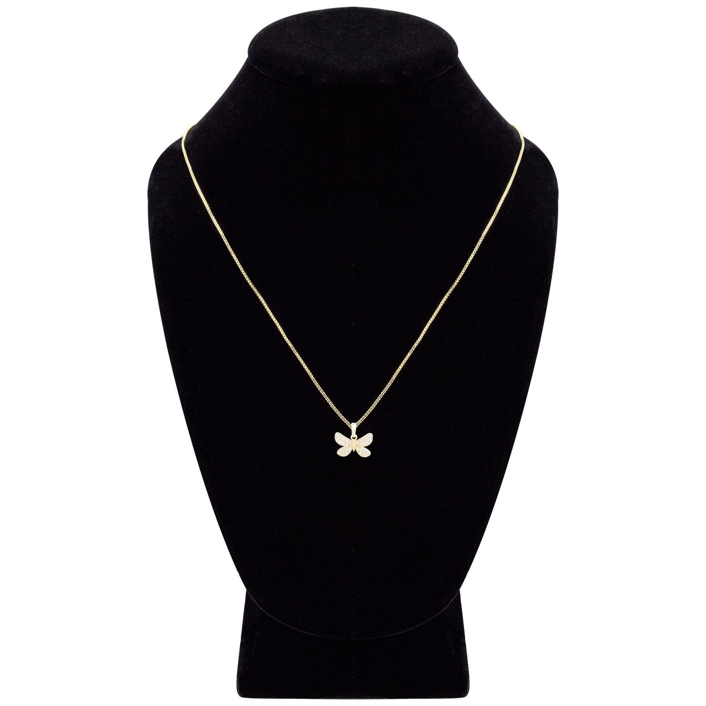 14K Gold Butterfly Pendant  Necklace Set