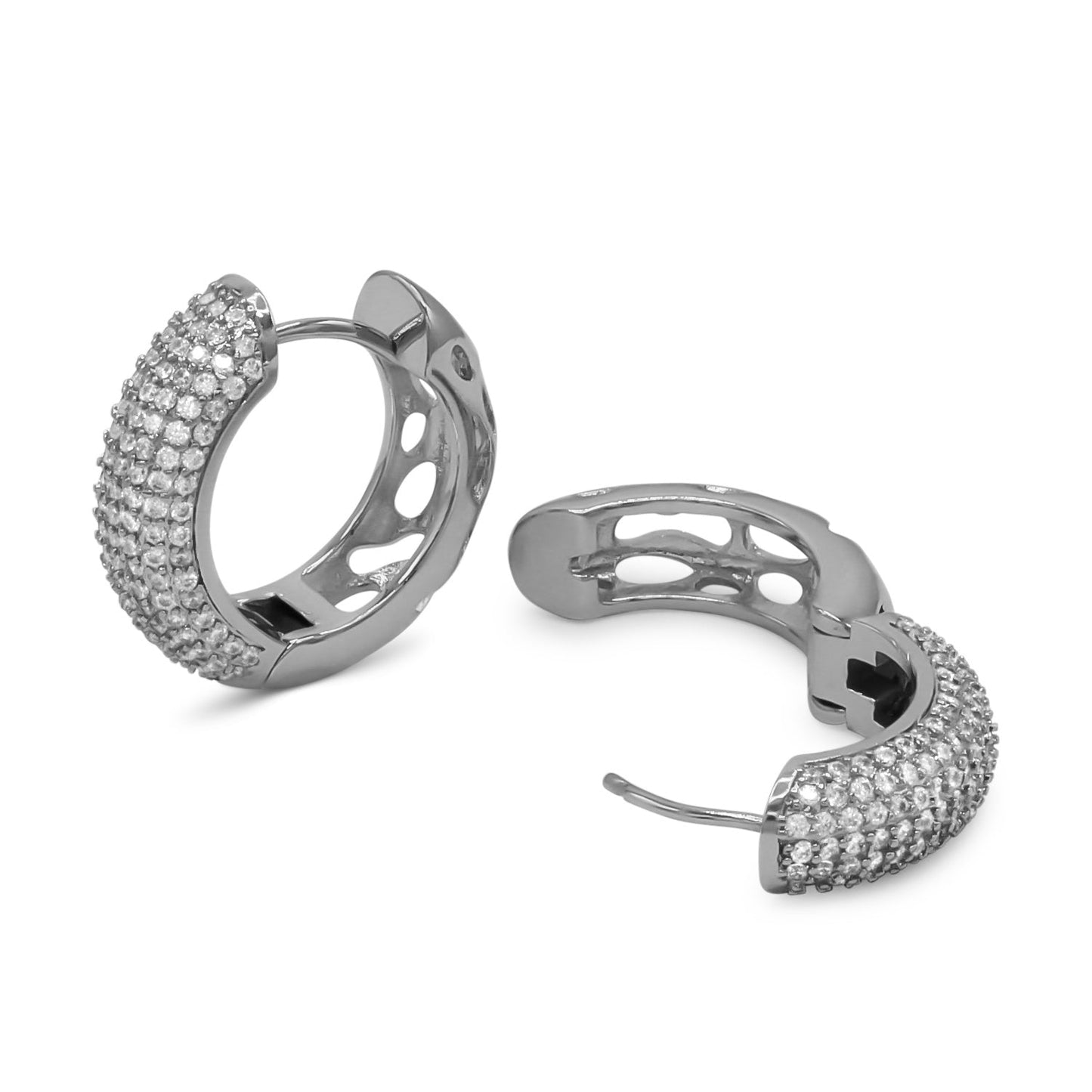 Silver Huggie Hoop Earrings