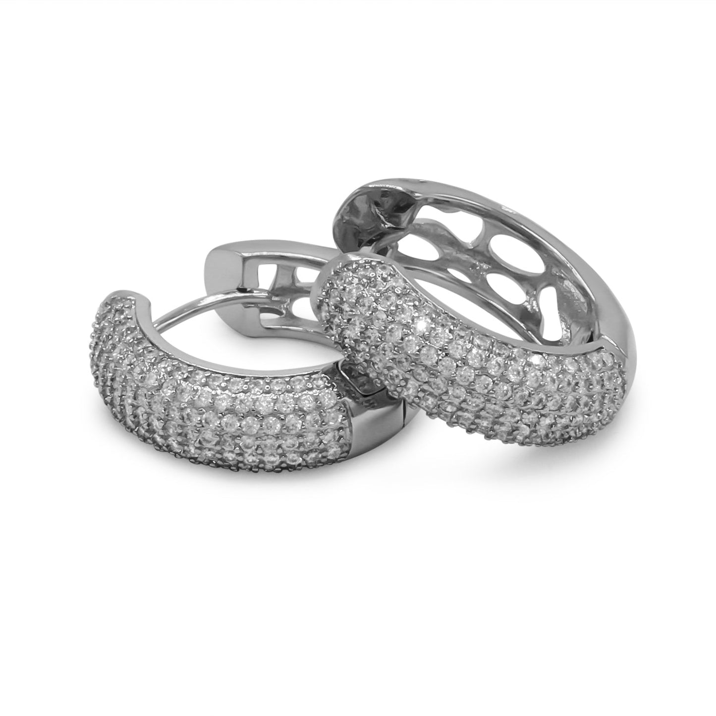 Silver Huggie Hoop Earrings