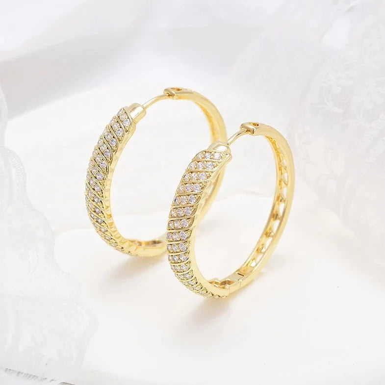 Chic 14K Gold-Plated Hoop Earring