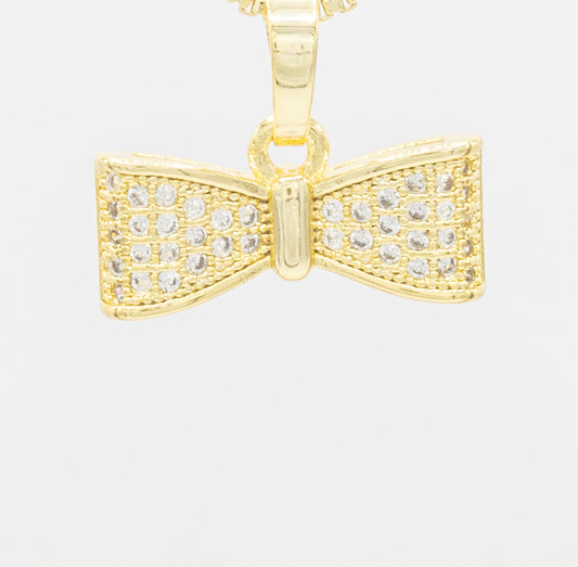 Bow Tie CZ 14K Gold Filled Pendant