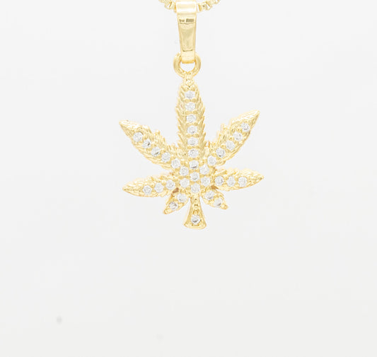 Cannabis Leaf 14K Gold Pendant