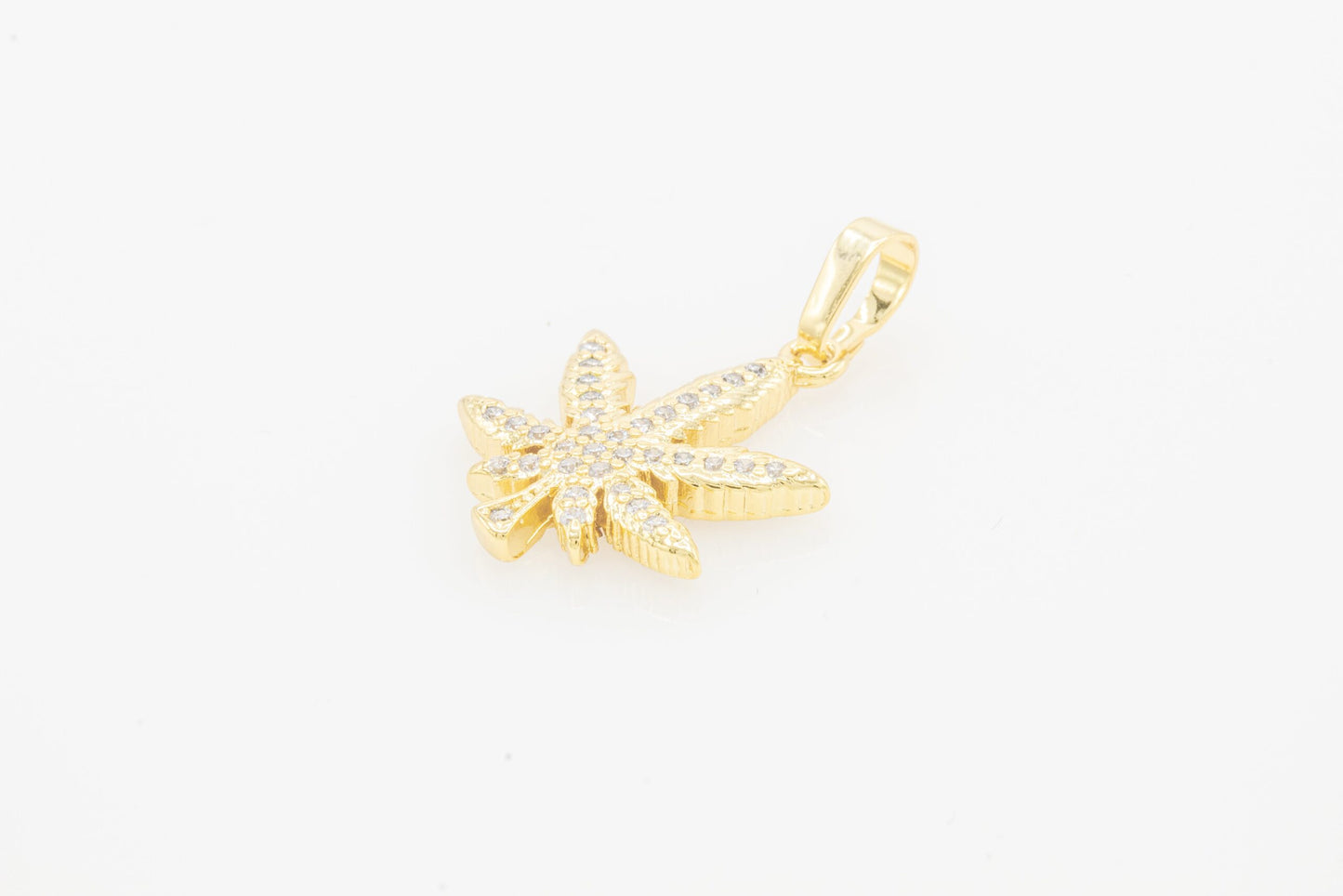 Cannabis Leaf 14K Gold Pendant