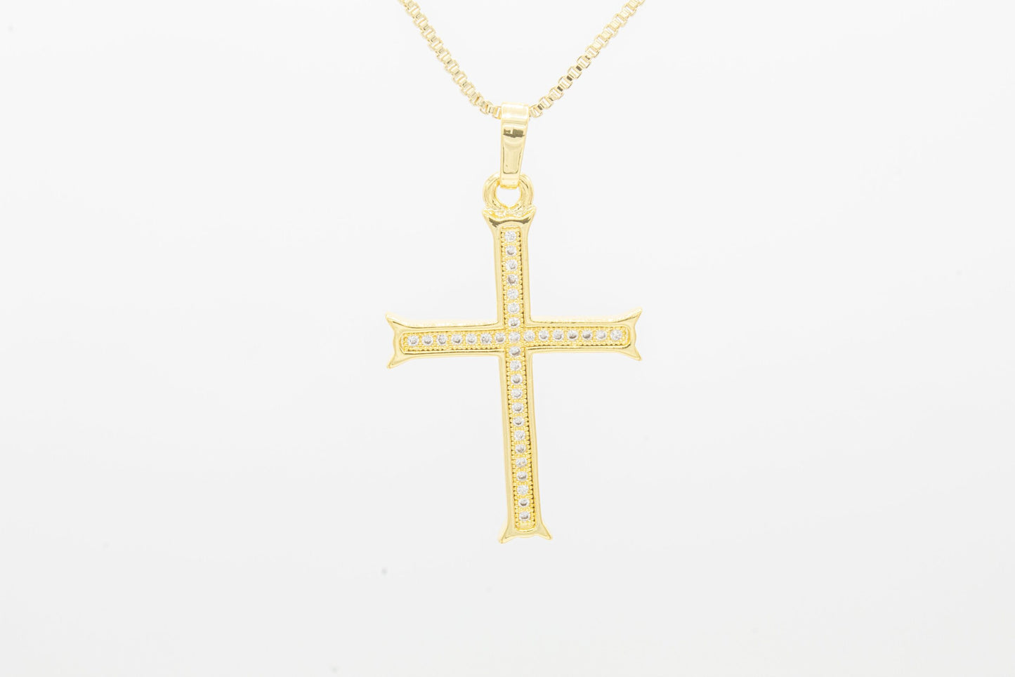 Cross CZ Pendant Necklace Set