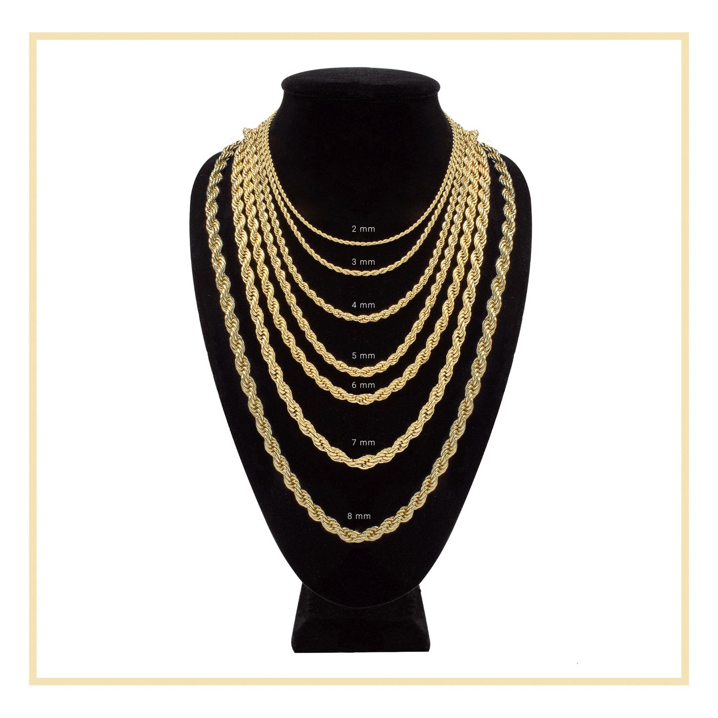 14K Gold Plated Rope Chain Necklace