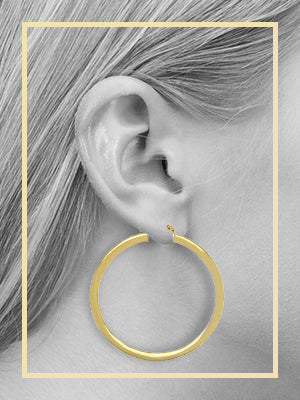 14K Gold-Filled Box Cut Hoop Earring