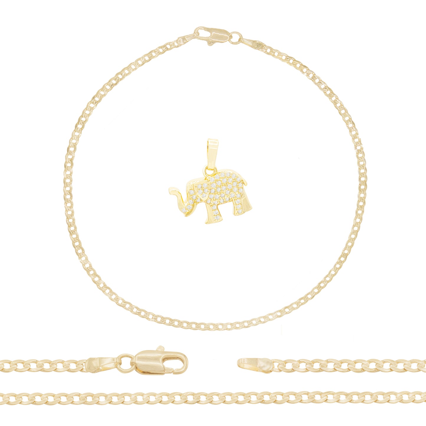 Elephant Pendant 14K Gold Filled Anklet