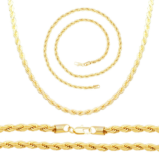 14K Gold Filled Rope Chain Set