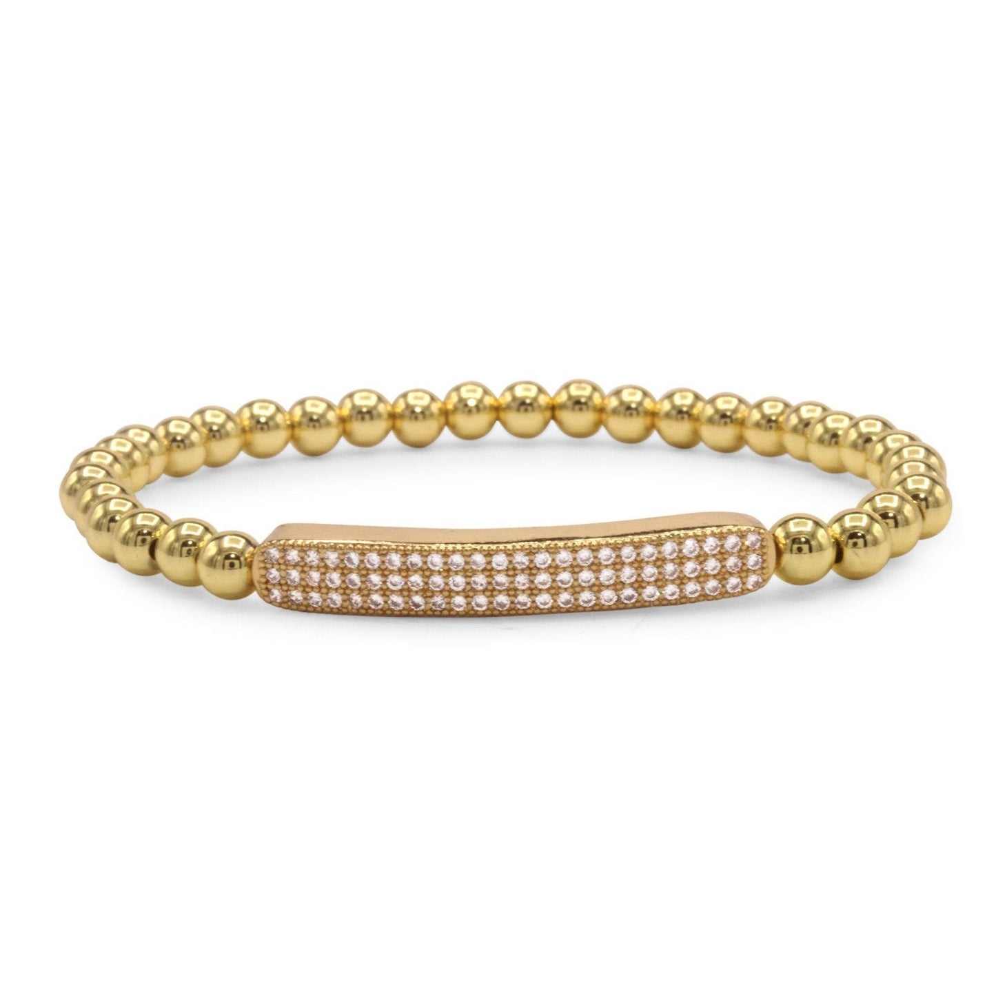 Brass Cubic Zirconia Pendant Bracelet