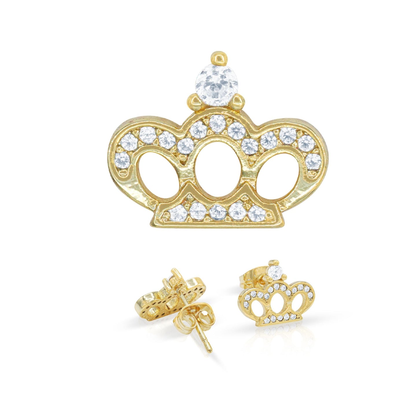 Crown 14K Gold Filled Hip Hop Studs