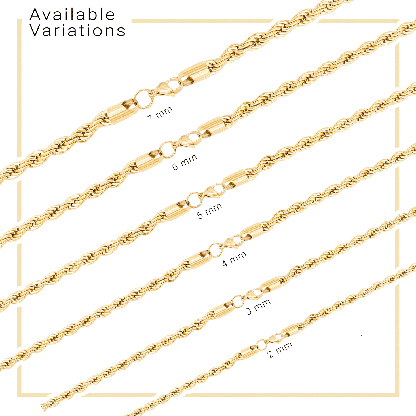 14K Gold Plated Rope Chain Necklace