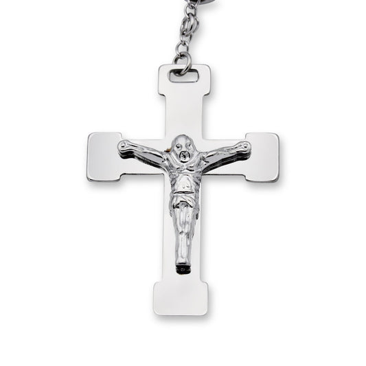 Traditional Rosary Stainless Steel Necklace